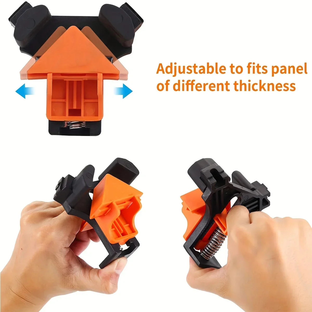 1/4PCS 90° Corner Clamps for Woodworking – Adjustable Quick Spring-Loaded Clamps for Cabinets & Photo Framing