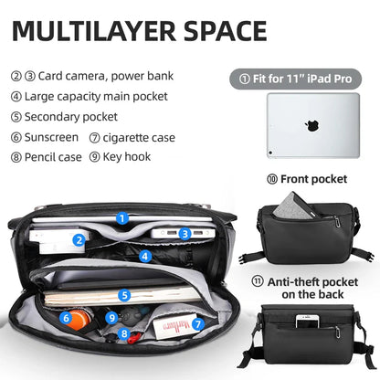 MARK RYDEN Water-Repellent Messenger Bag for Men - Shoulder Crossbody Bag Fits 11-inch iPad