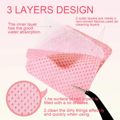 1080-Piece Nail Art Wipes - Lint-Free Cotton Pads for Gel Polish, Eyelash Glue & Beauty Cleaning