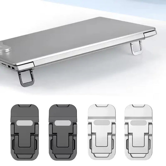 2PCS Mini Foldable Laptop Stands – Portable Adjustable Notebook & Keyboard Riser with 2 Angles