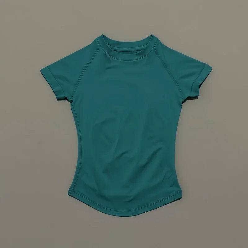Women’s Seamless Sports Top – Short Sleeve Slim Fit Yoga & Gym Running Fitness Activewear T-Shirt Athletic Workout Tee