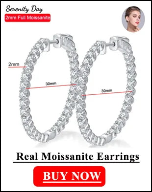 Serenity D Color VVS1 Moissanite Row Ring 1.4cttw — 100% S925 Sterling Silver Lab Diamond Ring for Women, 18K Plated Anniversary Gift