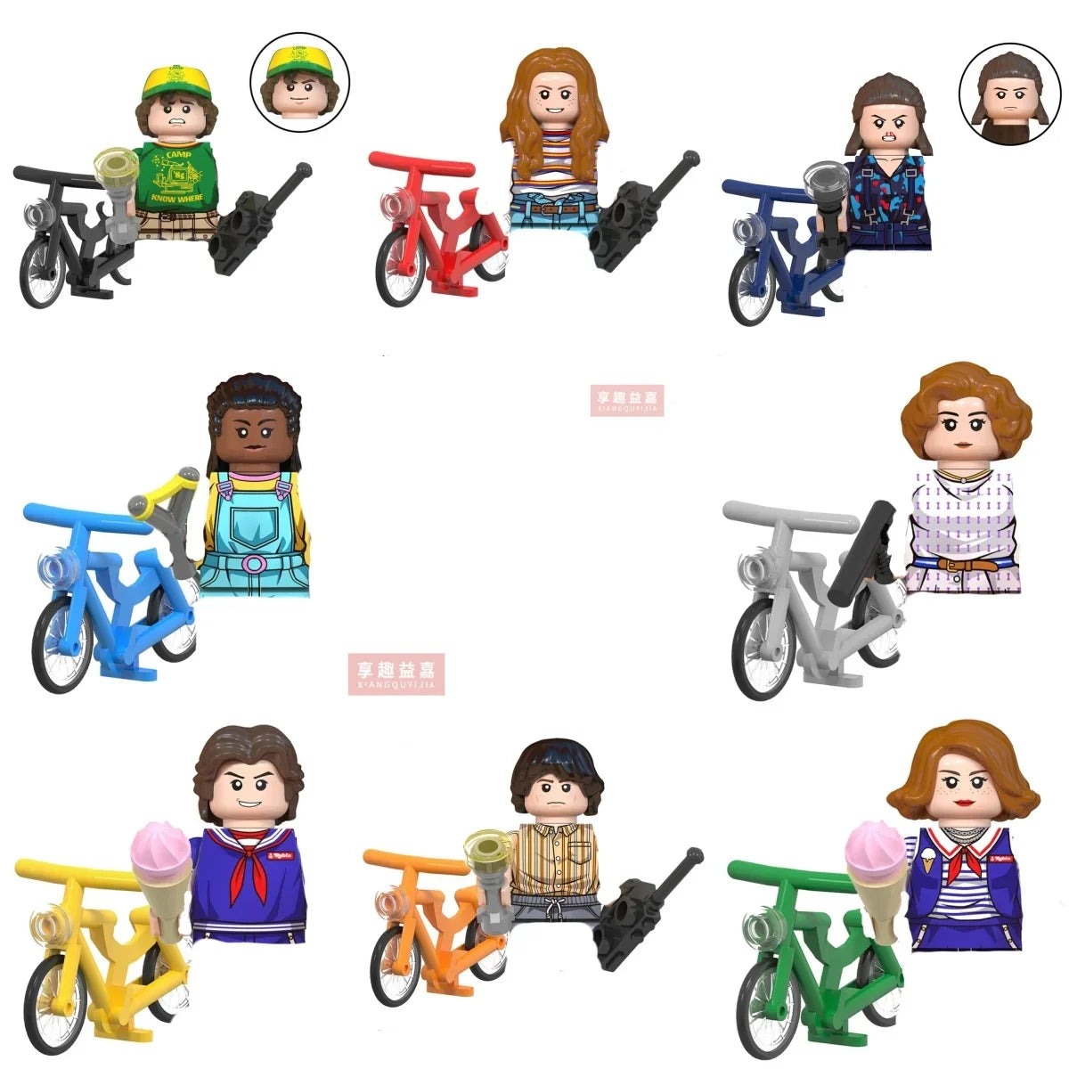 The Terrible Movie Upside-Down Model Building Block Set – Dustin, Mike, Lucas & Eleven Action Figures Toy for Kids