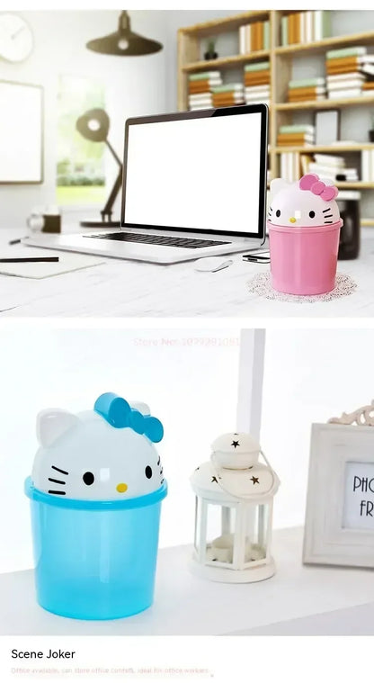 Sanrio Hello Kitty Kawaii Trash Can – Cute Dustbin for Bedroom & Living Room Garbage Disposal