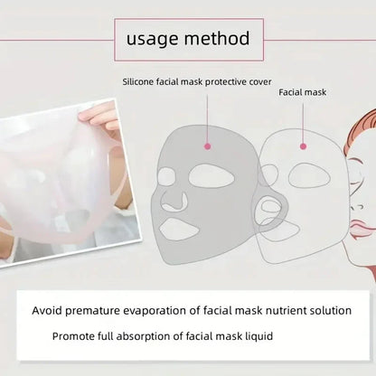 Reusable Silicone Mask Cover for Nourishing Skin - 3D Anti-Evaporation Face Sheet Mask Protective Case