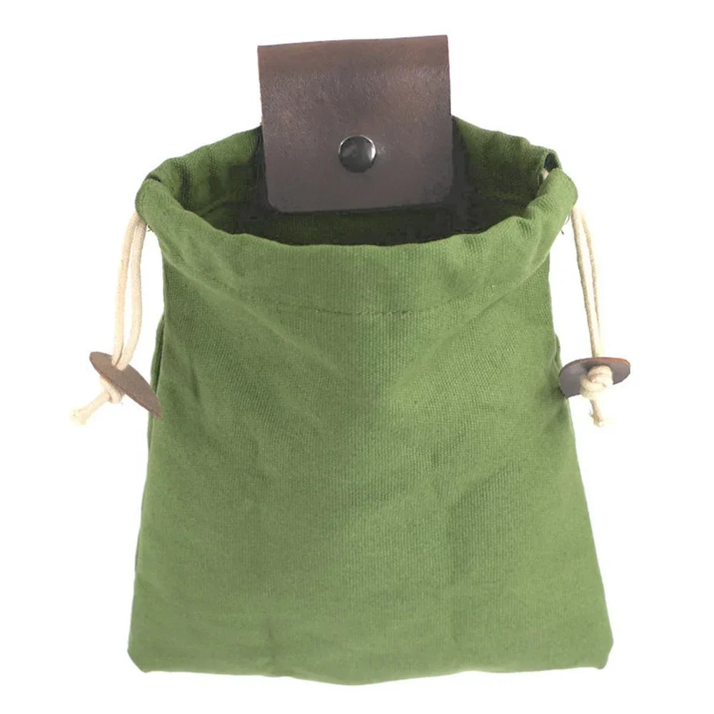 Outdoor Leather Foraging Bag – Bushcraft Waist Pouch for Vegetable, Fruit & Garden Harvest, Camping Tool Storage