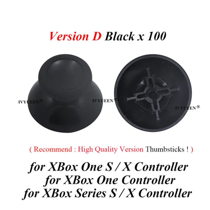 IVYUEEN 100PCS Black Analog Stick Caps – Thumb Grip Covers for PS5, PS4, PS3 & Xbox Controllers