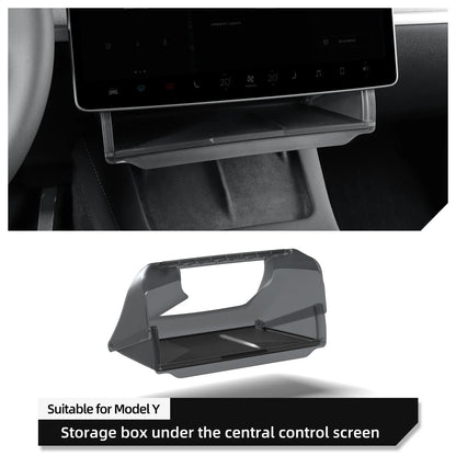 Tesla Model Y 2024 Car Storage Box – Hidden Organizer Tray Under Central Control Screen, Fits Model 3 2021-2022
