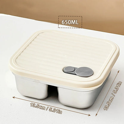 WORTHBUY 304 Stainless Steel Lunch Box with Lid — Portable Leak-Proof Stackable Bento Box for Fruit, Salad, and Food Storage, Ideal for Students