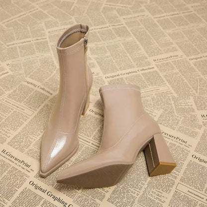2024 High Heel Ankle Boots – Pointed Toe, Sexy Side Zip Women's Classic Daily Boots