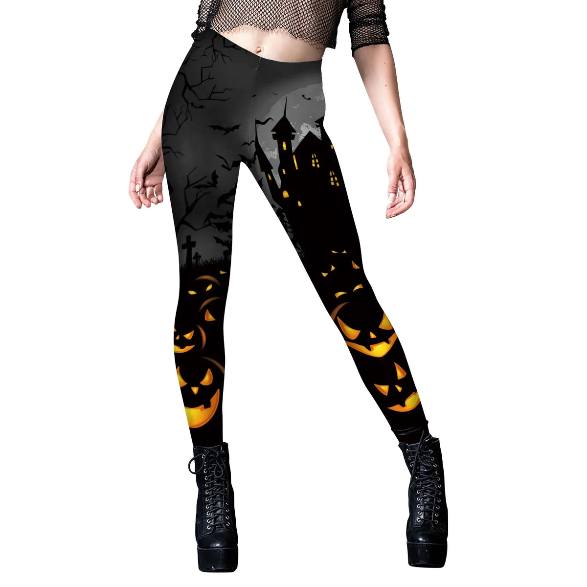 Women’s Christmas Leggings - Mid-Waist Skinny Digital Print Pants for Fitness, Running & Yoga