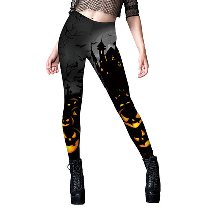Women’s Christmas Leggings - Mid-Waist Skinny Digital Print Pants for Fitness, Running & Yoga