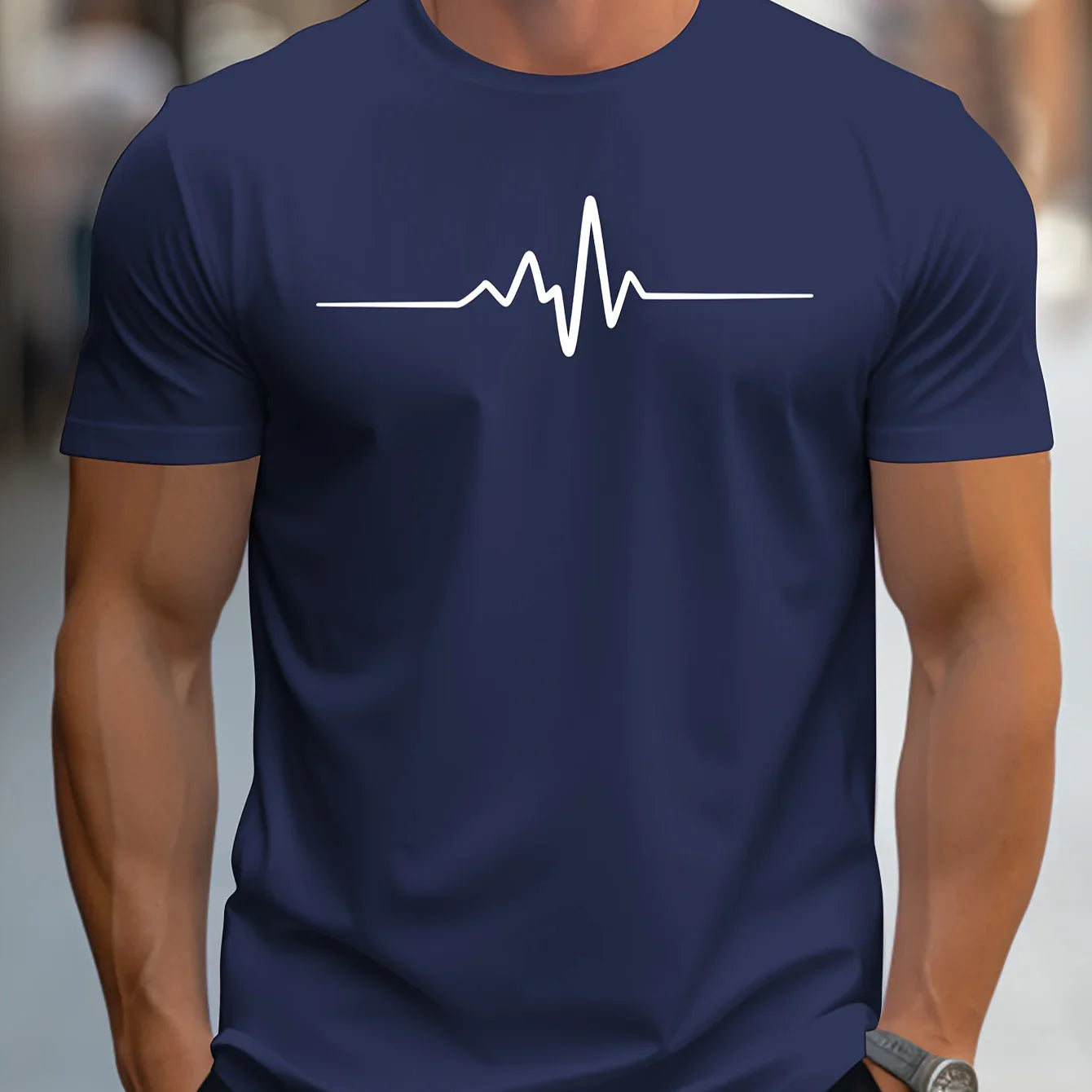 Men's 100% Cotton Summer T-Shirt – Creative Graphic Printed Slim Fit Casual Sports Round Neck Short Sleeve Top