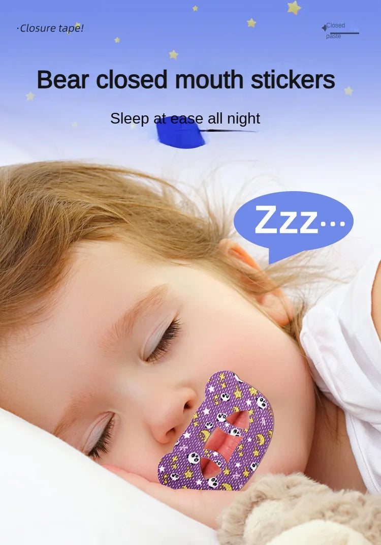 30pcs Anti-Snoring Stickers — Night Sleep Lip & Nose Breathing Patch, Mouth Correction Orthosis Tape for Children & Adults