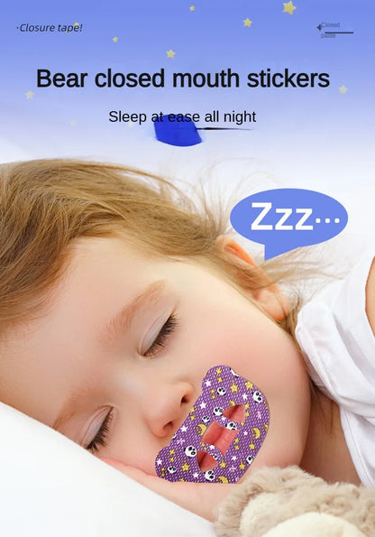 30pcs Anti-Snoring Stickers — Night Sleep Lip & Nose Breathing Patch, Mouth Correction Orthosis Tape for Children & Adults