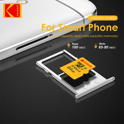 KODAK Micro SD Memory Card – 32GB MicroSDHC & 64GB MicroSDXC with Adapter, Class 10 A1 TF Flash Card