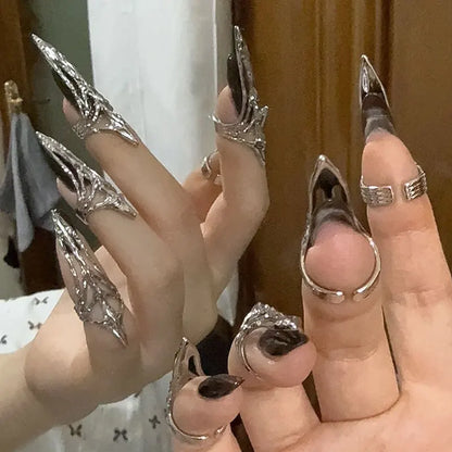 New Gothic Rock Punk Fingertip Nail Ring | Metal Manicure Jewelry Accessories for Women, Party & Gift for Girlfriends