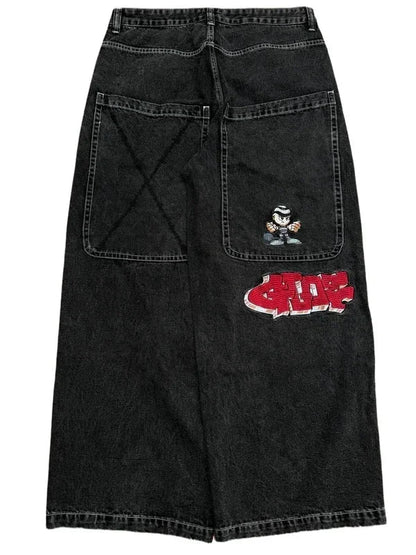 Y2K Baggy Jeans for Men & Women – 2000s Vintage Embroidered High-Quality Hip Hop Wide Leg Streetwear