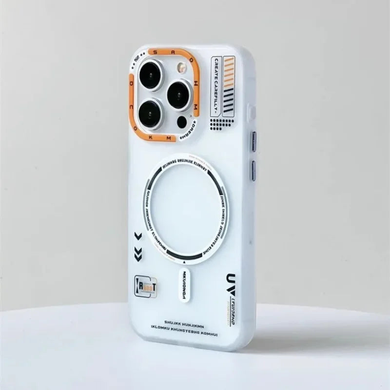 Matte Magnetic Phone Case - Frosted MagSafe Cover with Metal Lens Frame for iPhone 13-17 Pro Max, Air & Wireless Charging