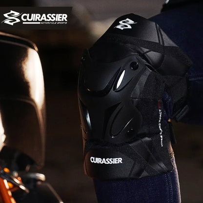Cuirassier Motorcycle Knee Pads - Reflective Motocross MX Protective Guards Racing Leg Protection Gear
