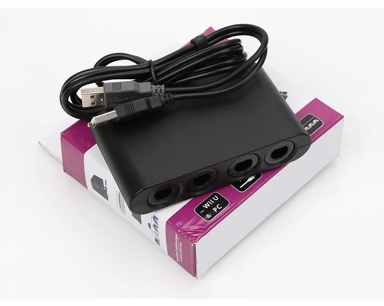 4-Port GameCube Controller Adapter – USB Converter for Nintendo Switch, Wii U, PC, and NGC – Star Fighting Game Support
