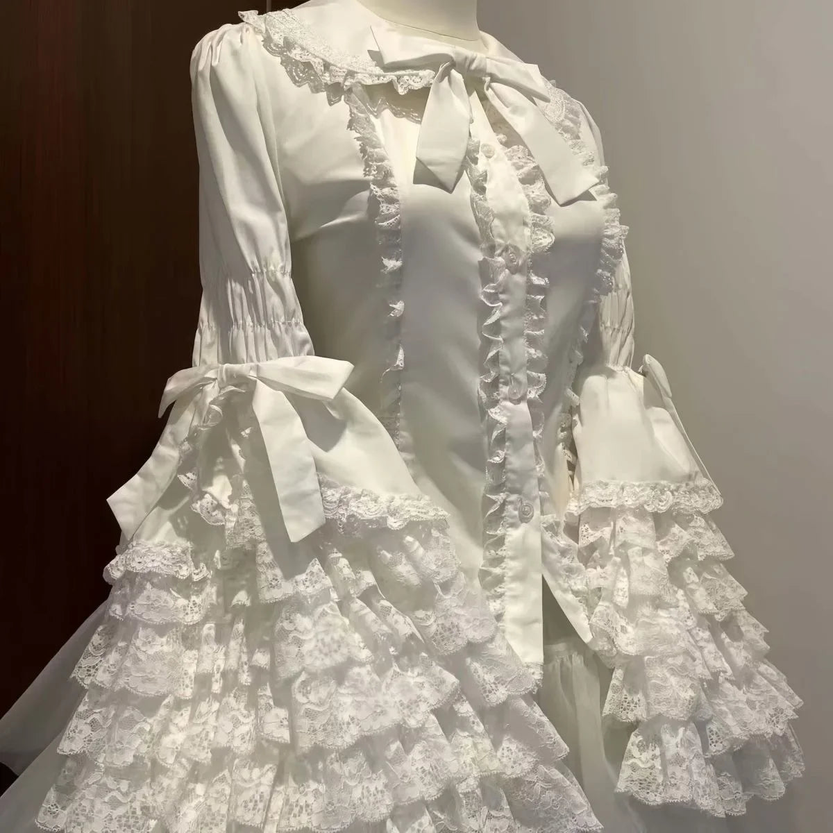 Lolita Princess Lace Sleeve Shirt - Long-Sleeve Kawaii Summer Inner Top for Women