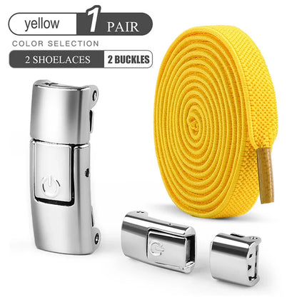 8mm No-Tie Elastic Shoelaces – Press Lock Flat Laces for Sneakers, Kids & Adults