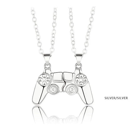 2Pcs Magnetic Couple Necklace Set – Game Controller Friendship Matching BFF Necklaces for Him & Her