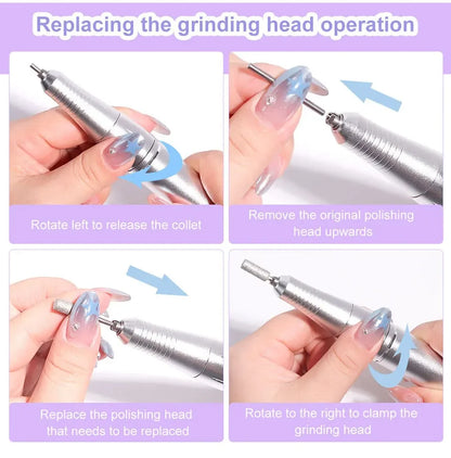 45000RPM Electric Nail Drill – Professional Rechargeable Nail File for Gel Nails, Portable Manicure Tool