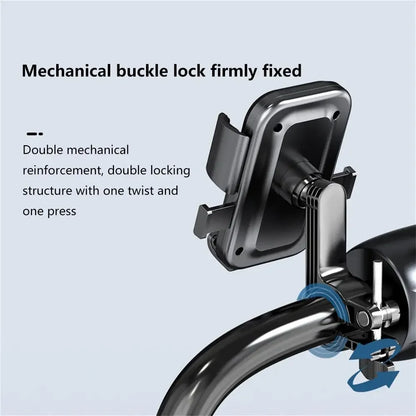 Motorcycle and Bicycle Phone Holder – Free Rotation Mobile Phone Navigation Bracket – Shockproof for iPhone, Xiaomi, Samsung