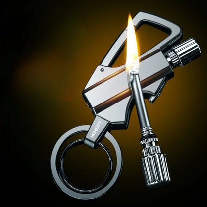 Outdoor Multifunctional Keychain Lighter — Portable Metal Kerosene Ignition Tool for Camping