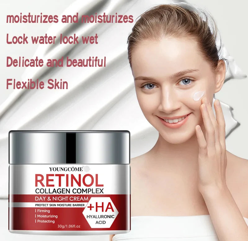 Retinol & Collagen Facial Moisturizing Cream – Deep Hydration Anti-Aging Skin Care, Dry Skin Repair & Nourishing Face Cream