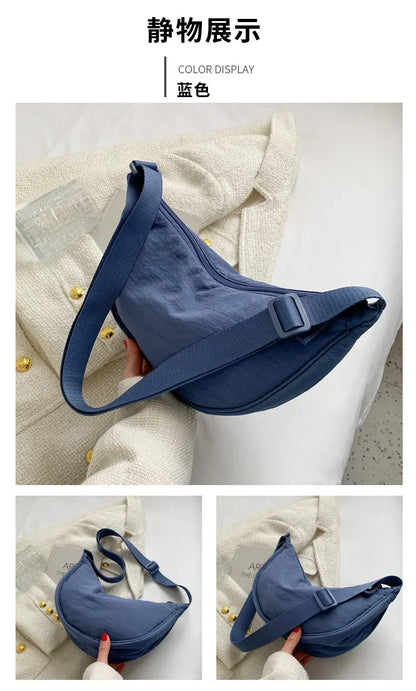 Casual Nylon Hobo Crossbody Bag for Women – Shoulder, Half Moon, Tote Travel Shopper & Purses