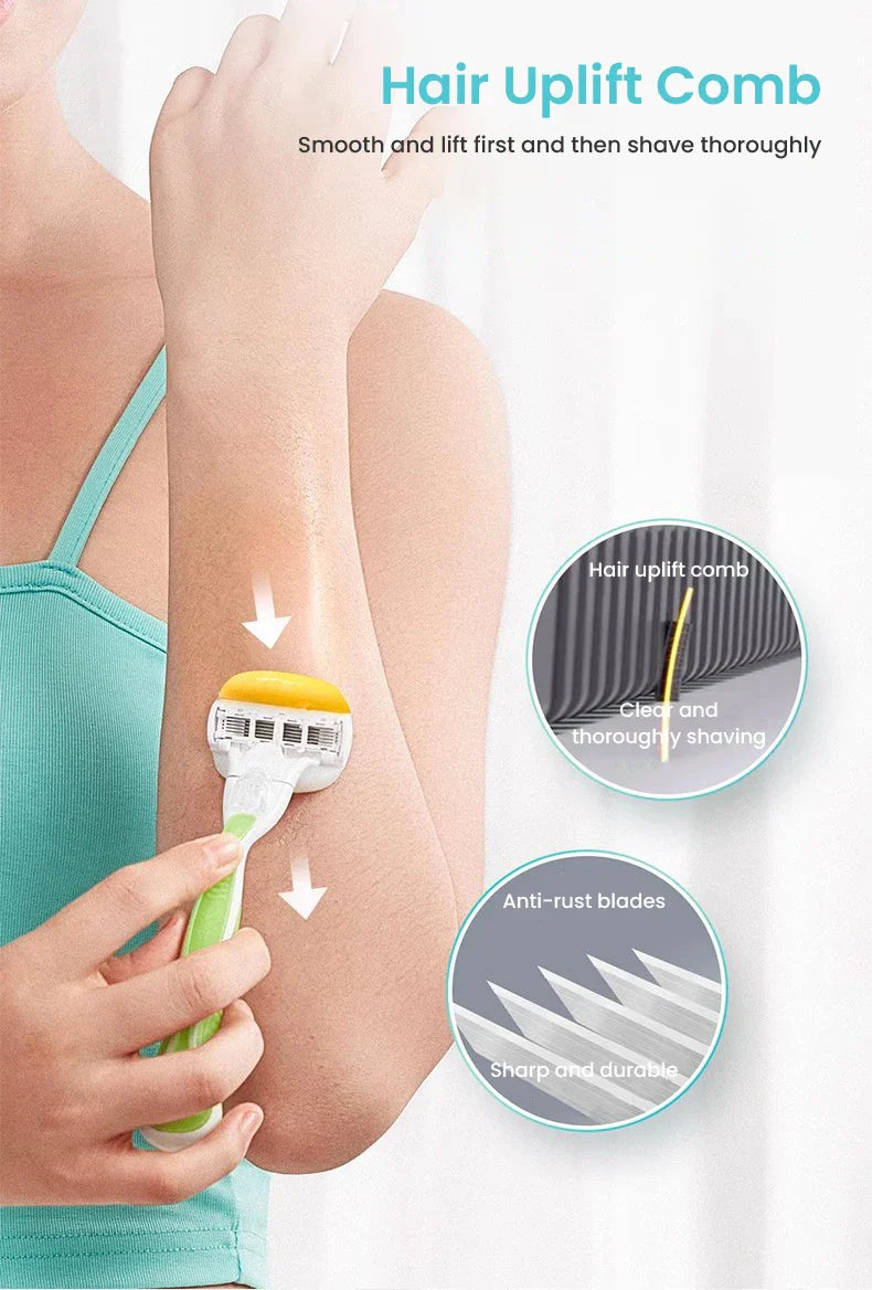 Gillette Venus Olay Manual Razor — 5-Layer Blade with Lubricating Strip & Air Cushion for Women’s Body & Bikini Hair Removal