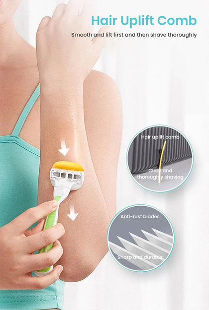Gillette Venus Olay Manual Razor — 5-Layer Blade with Lubricating Strip & Air Cushion for Women’s Body & Bikini Hair Removal