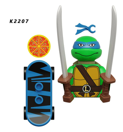 KDL831 Mini Action Figure Building Blocks – Leo, Raph & Don Weapons Movie Bricks MOC DIY Toys for Kids