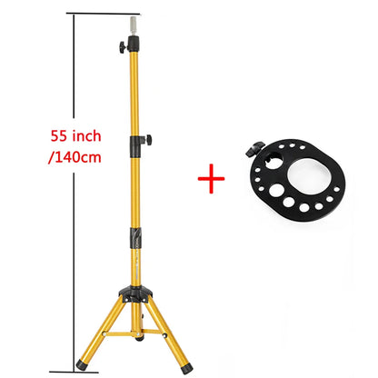 Multifunction Wig Stand — 3-Holder Tripod for Mannequin Heads, Training Dolls & Canvas Blocks