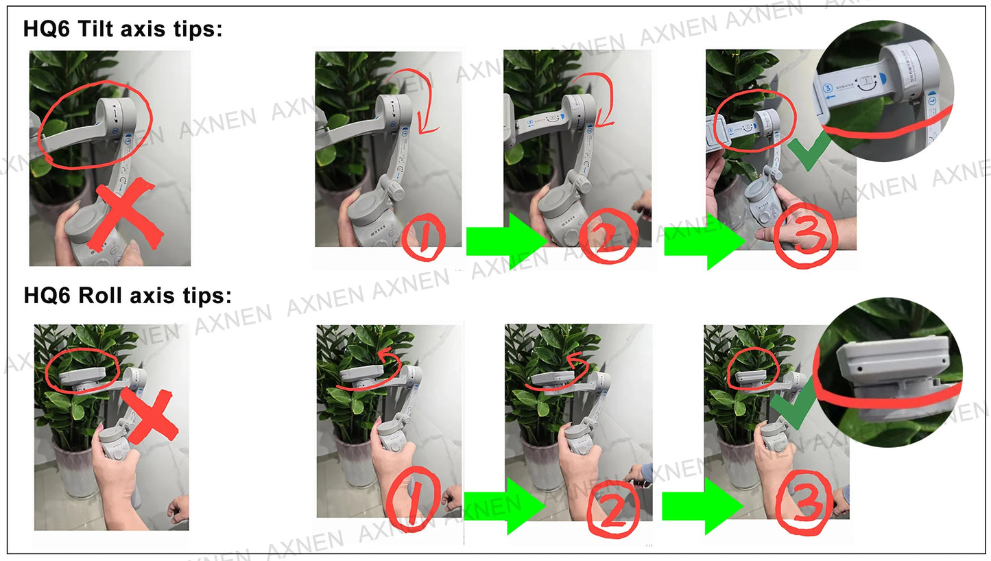 HQ6 3-Axis Gimbal Handheld Stabilizer – With Fill Light, Face Tracking, Anti-Shake for Android & iPhone Video Recording