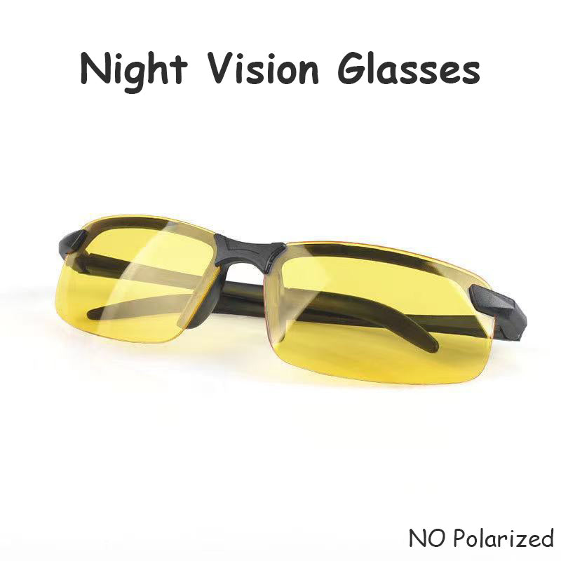 Night Vision Driving Glasses – Anti-Glare Half Frame Sunglasses for Men & Women Day/Night Sports Eyewear
