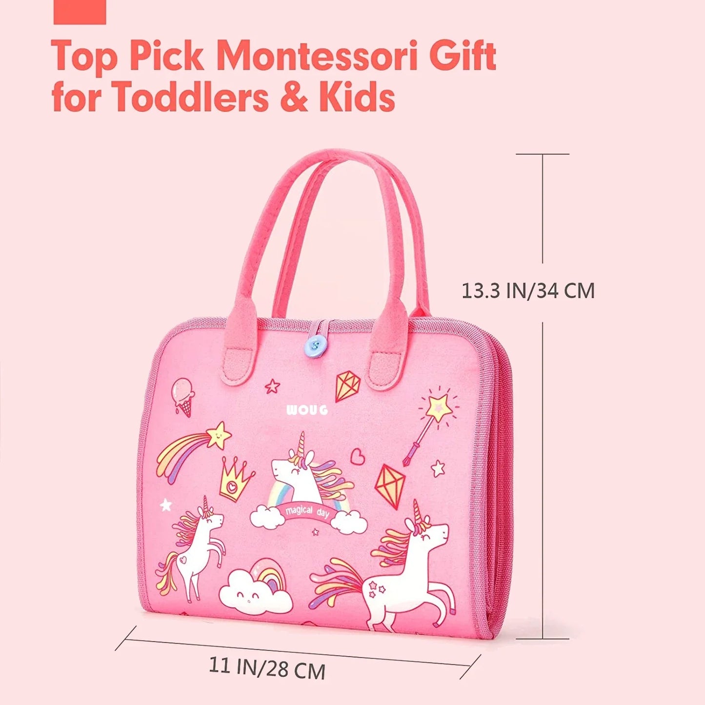 Montessori Busy Book – Portable Educational Toy for Toddlers, Travel Activity Board, Fine Motor Skills & Early Learning