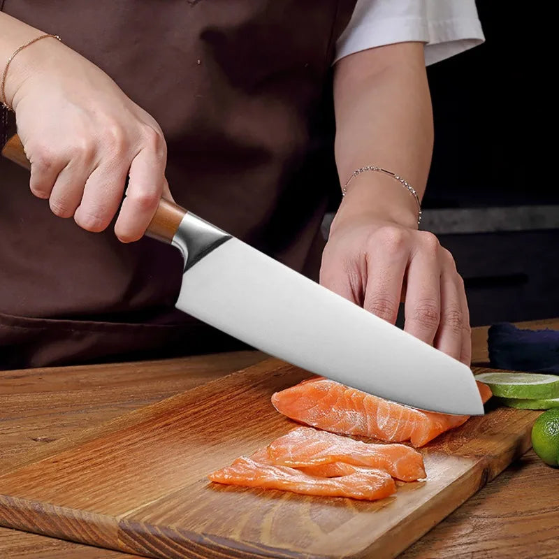 Professional Japanese Kitchen Chef Knife Set – Stainless Steel Knives for Meat, Fish, Fruit, and Vegetable Slicing
