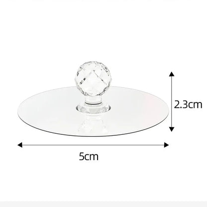 10/2PCS Transparent Crystal Door Knobs - Self-Adhesive Handles with Hook Function for Cabinet, Drawer, Door Wall Decor