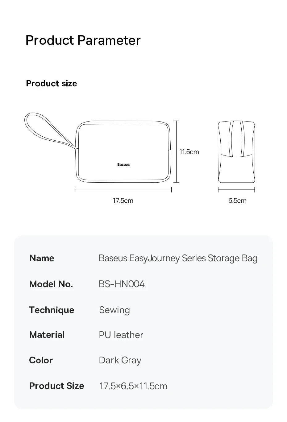Baseus Organizer Bag – Zipper Storage Case for iPhone 15/14 Pro Max, Earphones, Power Bank, Cables & Digital Accessories