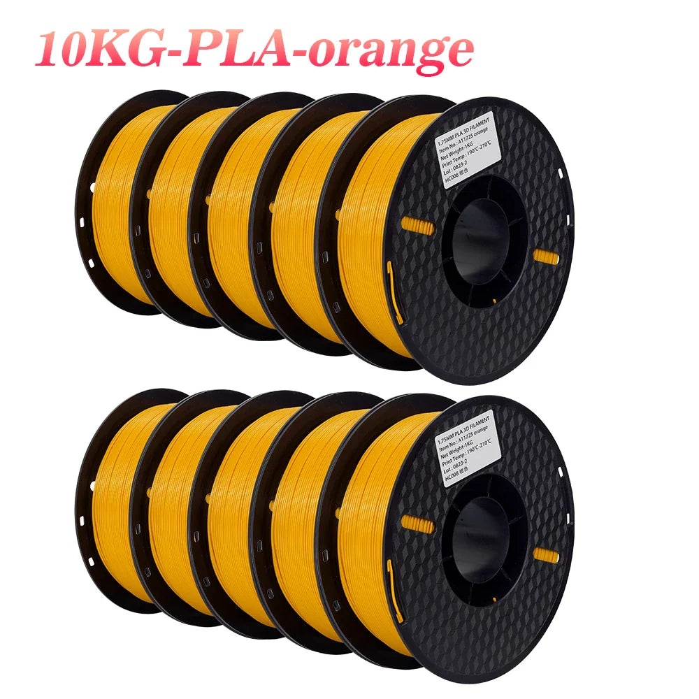 KINGROON 3D Printer Filament 22LBS — 10 Rolls 1KG 1.75mm PETG & PLA, Eco-Friendly Mixed Colors, High Toughness