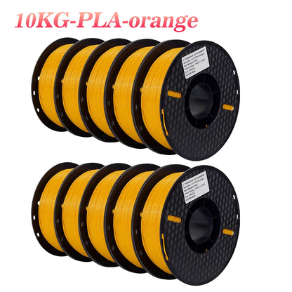 KINGROON 3D Printer Filament 22LBS — 10 Rolls 1KG 1.75mm PETG & PLA, Eco-Friendly Mixed Colors, High Toughness