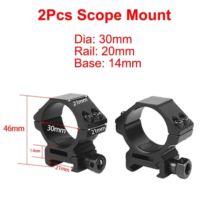 Hunting Rifle Scope Mount Ring – 25.4mm/30mm Tactical Scope & Flashlight Holder for 11mm/20mm Picatinny Rail