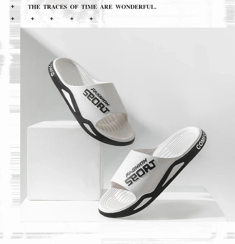 2025 Men’s Summer Slippers – Soft PVC Outdoor Sports Sandals, Thick Anti-Slip Cool Beach & Home Slides