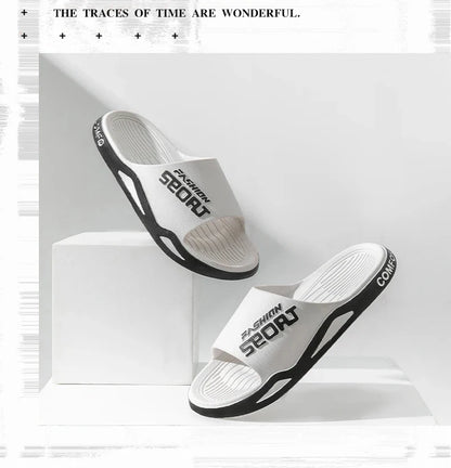 2025 Men’s Summer Slippers – Soft PVC Outdoor Sports Sandals, Thick Anti-Slip Cool Beach & Home Slides