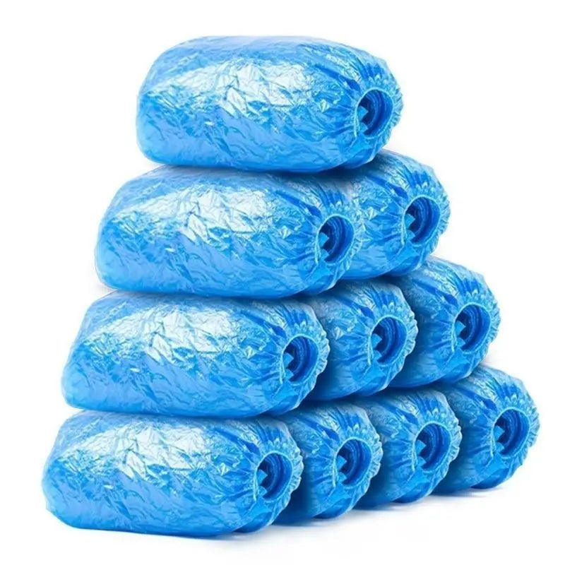 100PCS Disposable Waterproof Boot Covers – Non-Slip Plastic Overshoes for Rain & Mud Protection