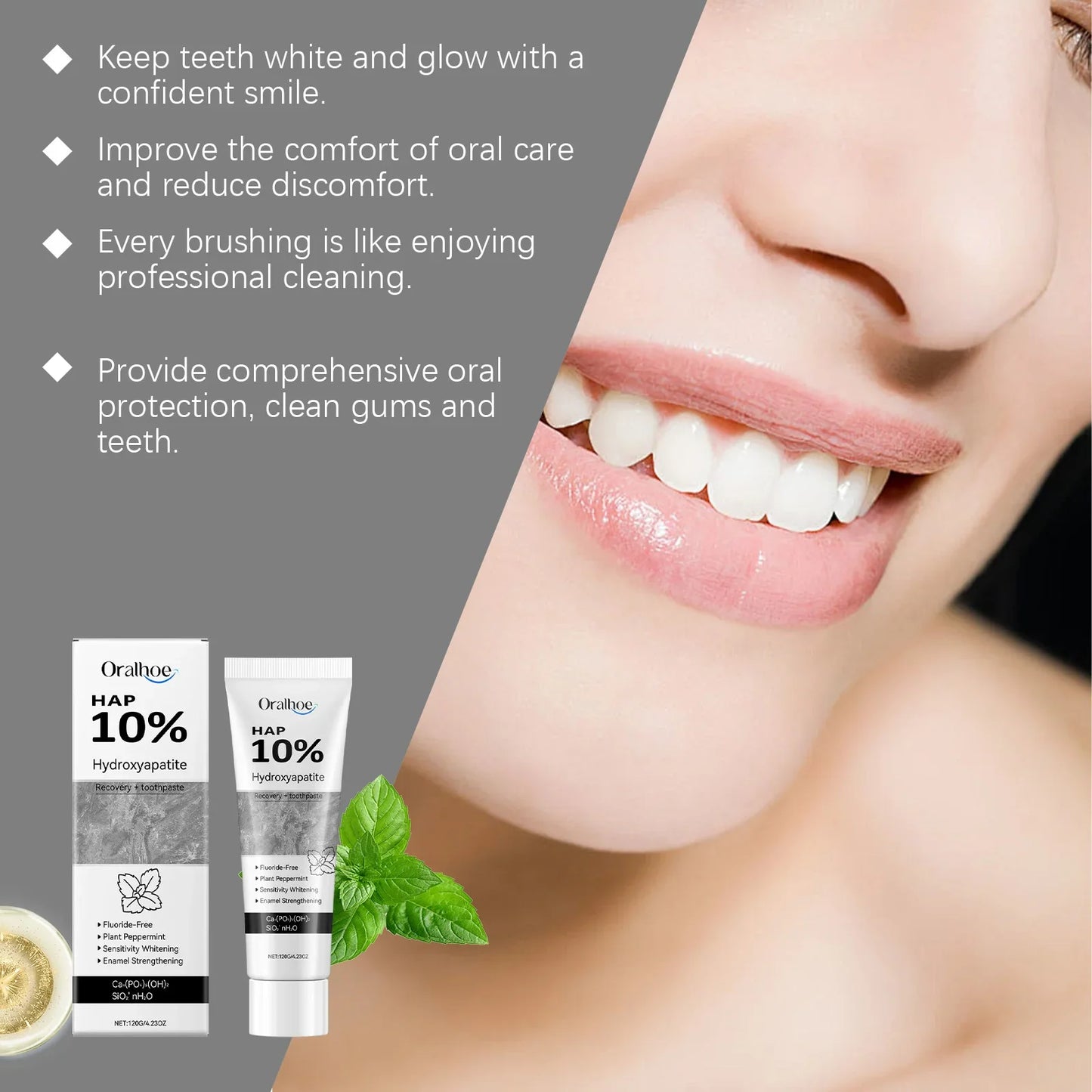 Whitening Toothpaste with Hydroxyapatite – Enamel Repair, Stain Removal & Fresh Breath